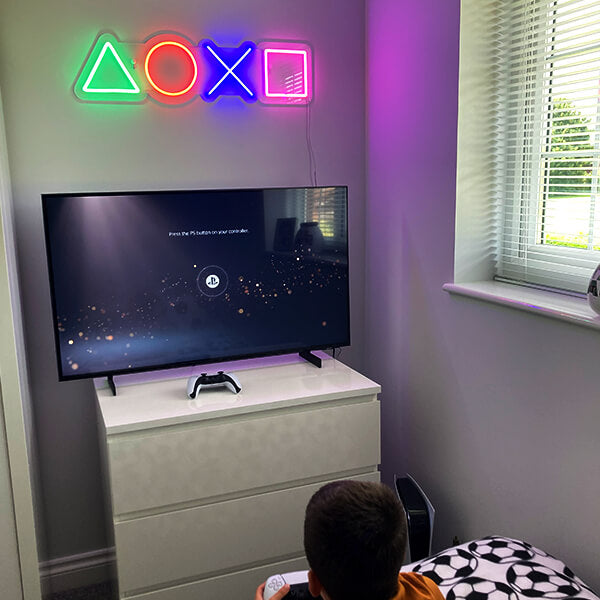 Playstation Buttons Multicoloured neon sign