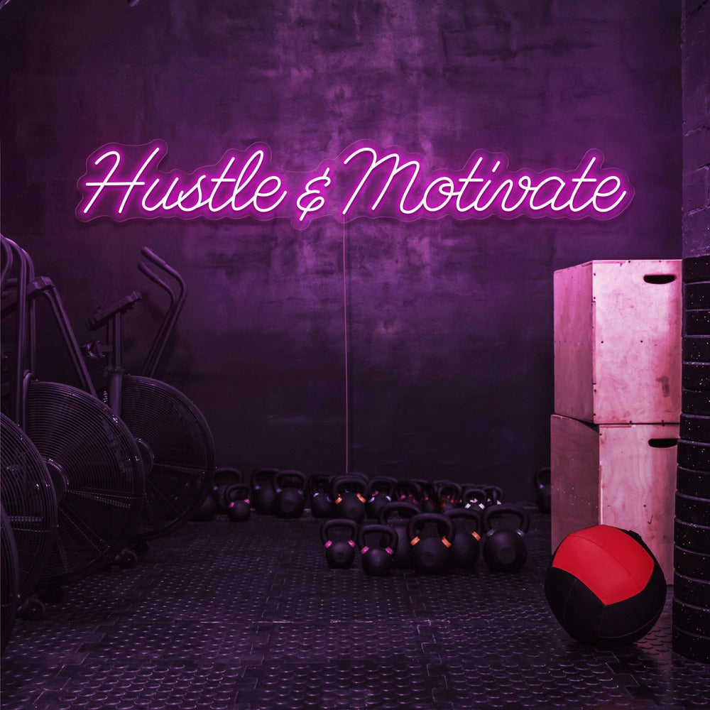 Hustle & Motivate Neon Sign