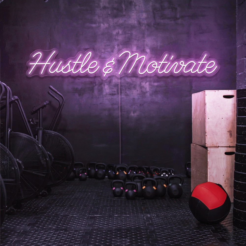 Hustle & Motivate Neon Sign