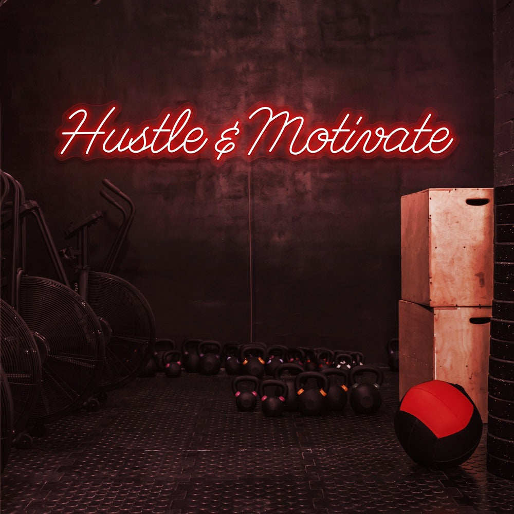 Hustle & Motivate Neon Sign