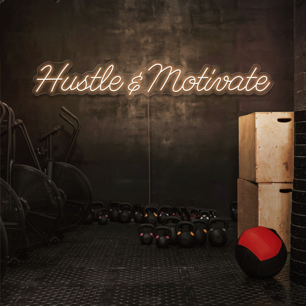 Hustle & Motivate Neon Sign